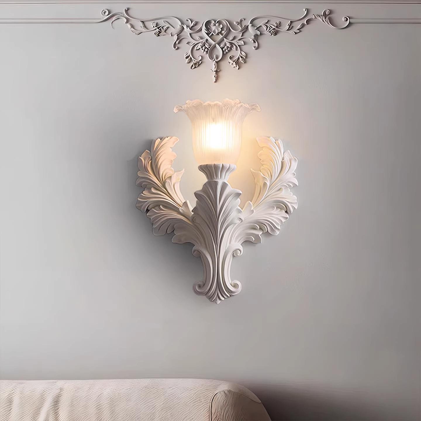 Home Improvement Background - Lampa ścienna, narzędzia do montażu, ściana